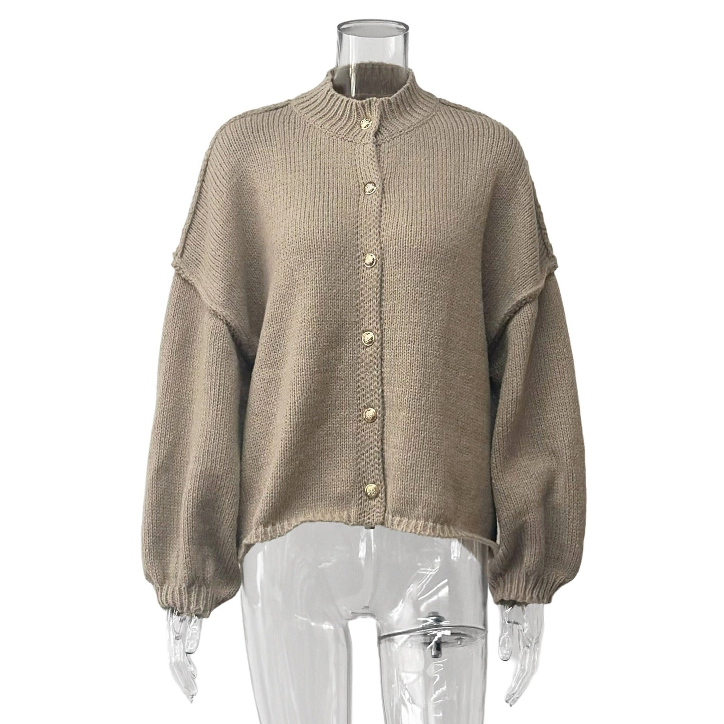 Crew Neck Casual Loose Thick Sweater Cardigan
