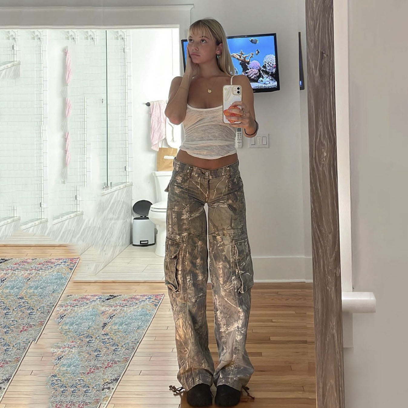 Loose-Fit Camo Cargo Pants