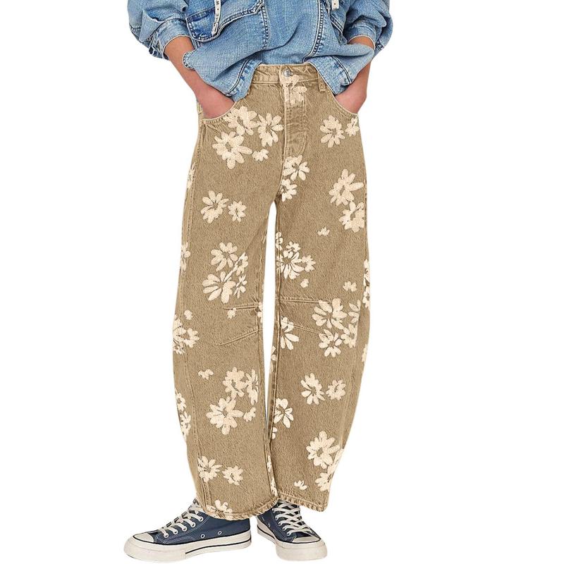 Floral Y2K Wide-Leg Jeans