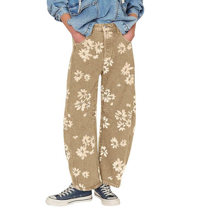 Floral Y2K Wide-Leg Jeans