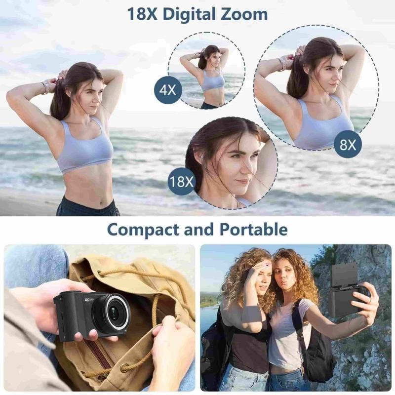 Lonovos 4K Y2K Flip Screen Vlogging Camera