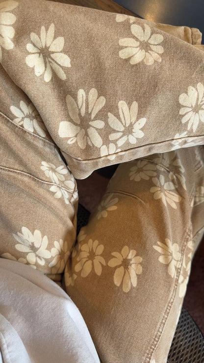 Floral Y2K Wide-Leg Jeans