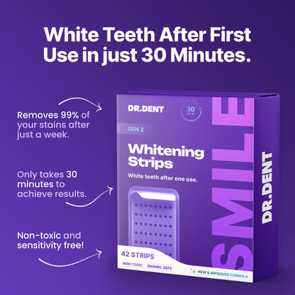 Purple Teeth Whitening Strips – Enamel Safe, Peroxide-Free