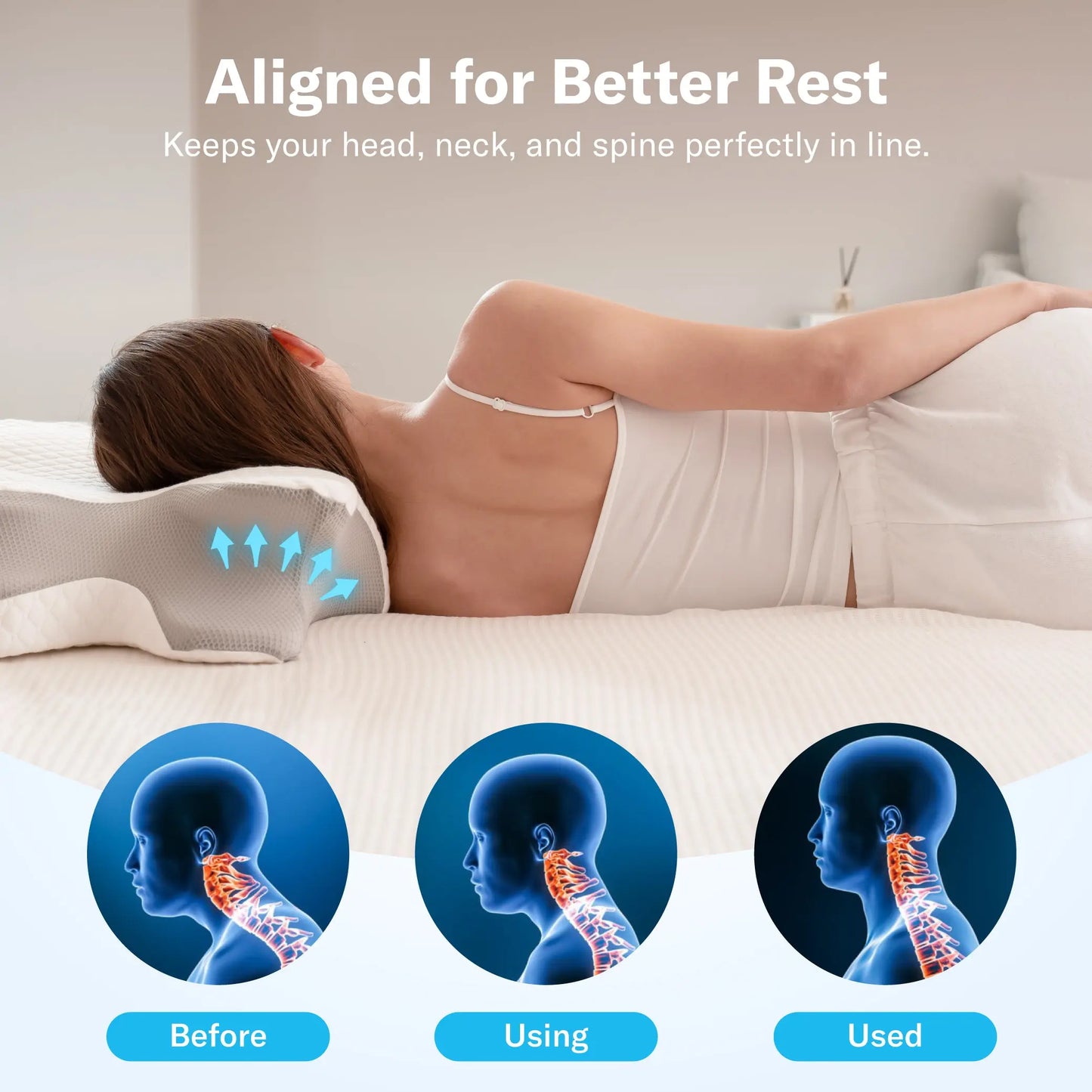 Lonovos Ergonomic Cervical Memory Foam Pillow