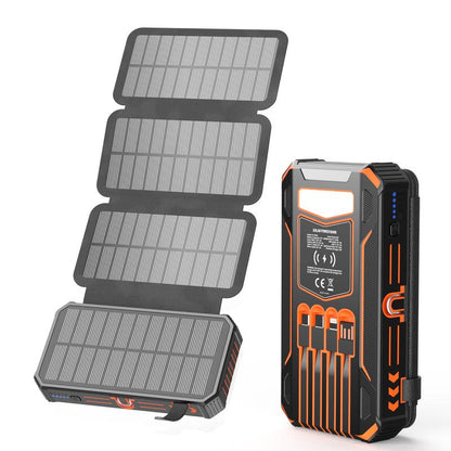 Lonovos 48000mAh Solar Power Bank – 15W Fast Charge, 4 Cables, 7 Outputs