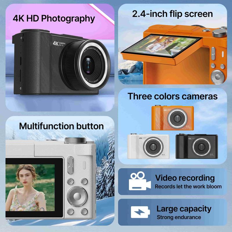 Lonovos 4K Y2K Flip Screen Vlogging Camera