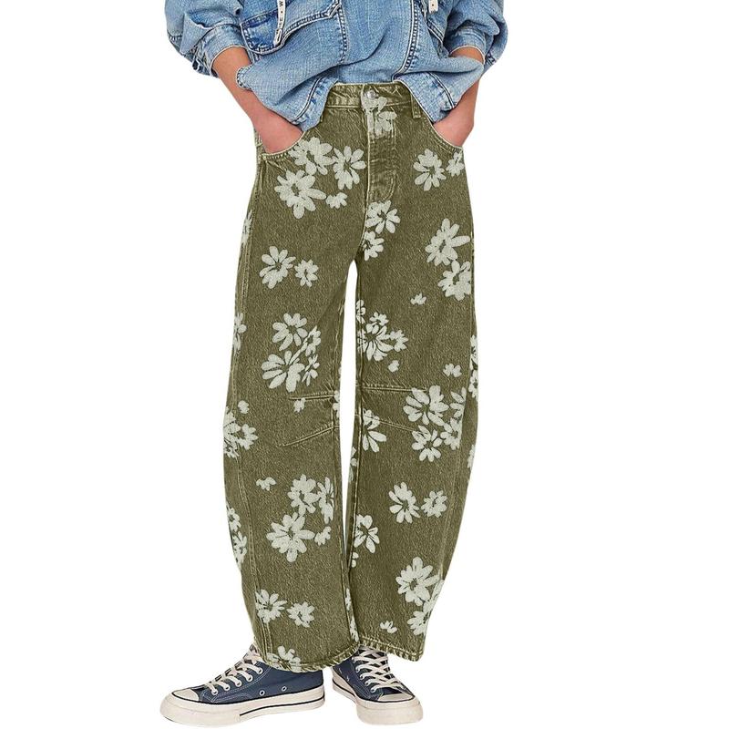 Floral Y2K Wide-Leg Jeans
