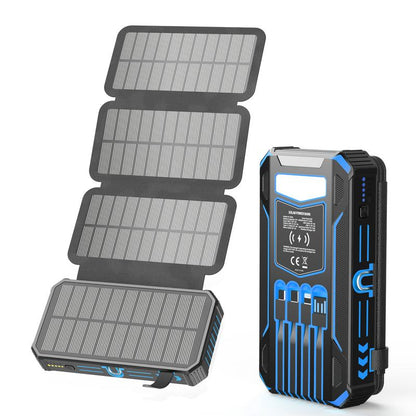 Lonovos 48000mAh Solar Power Bank – 15W Fast Charge, 4 Cables, 7 Outputs