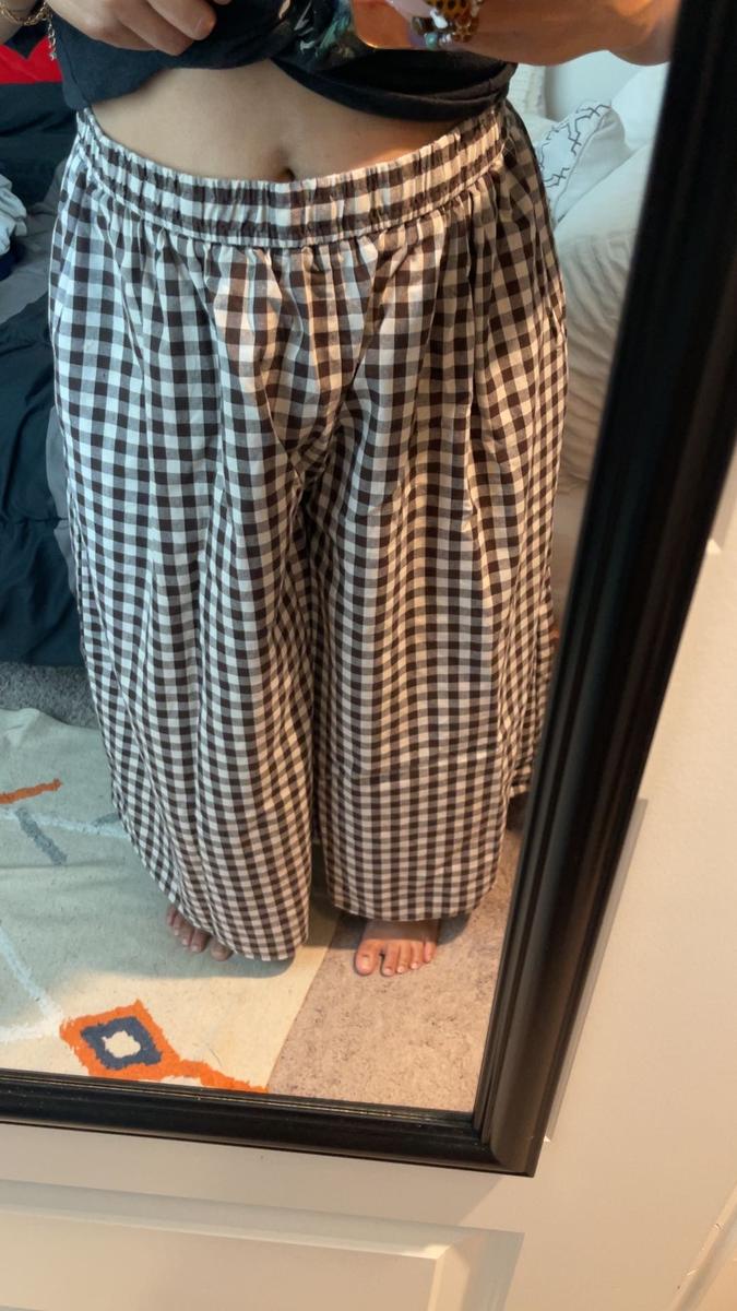 Women’s Plaid Wide-Leg Capri Pants