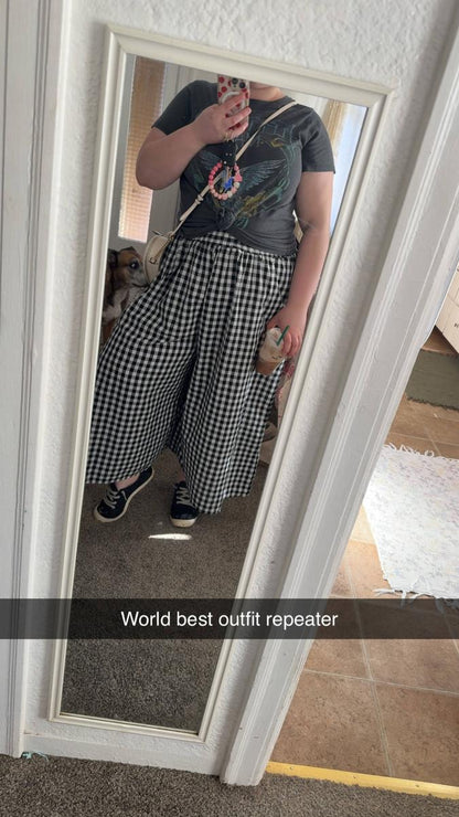 Women’s Plaid Wide-Leg Capri Pants