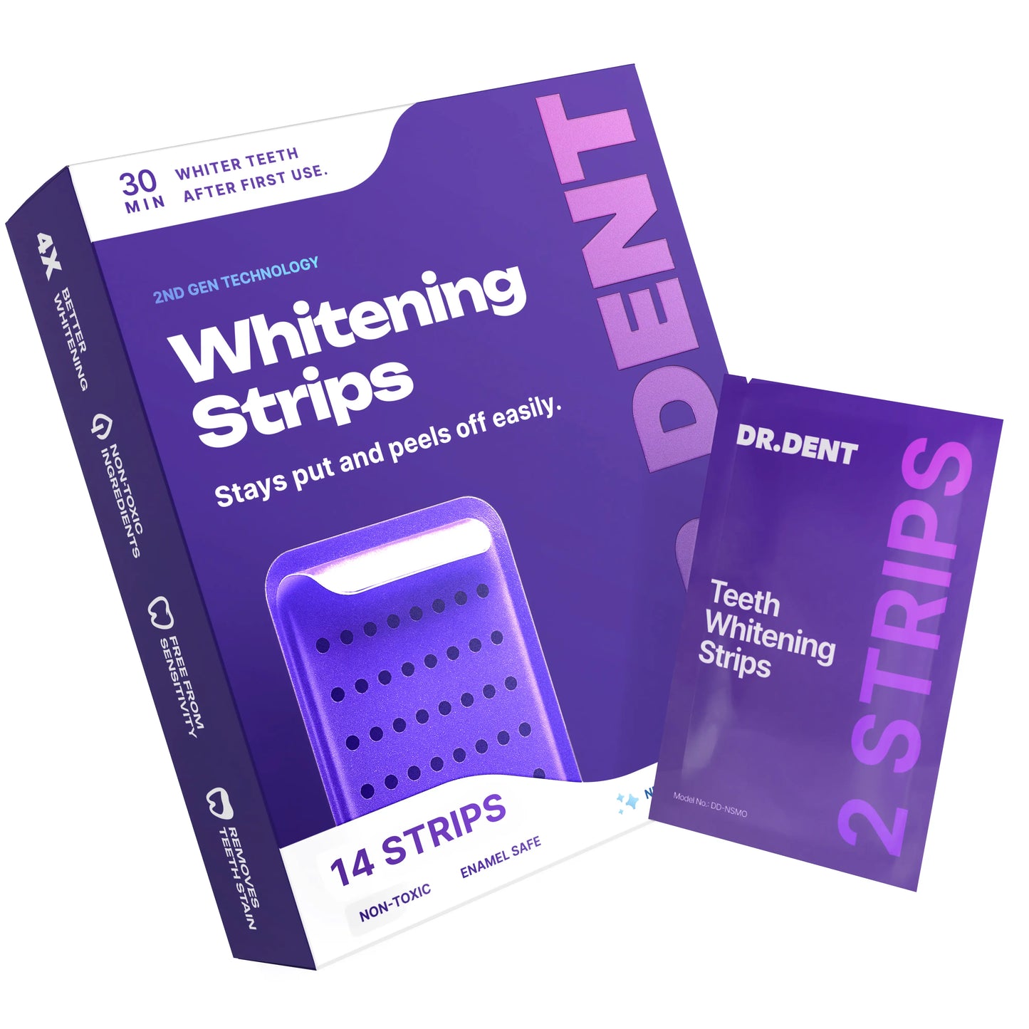 Purple Teeth Whitening Strips – Enamel Safe, Peroxide-Free