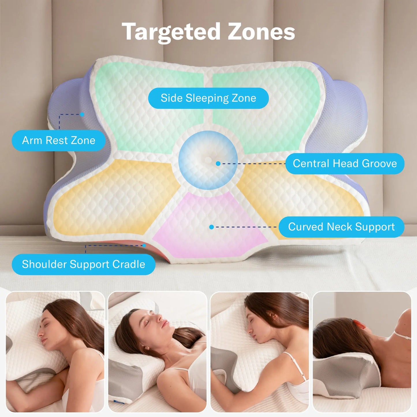 Lonovos Ergonomic Cervical Memory Foam Pillow