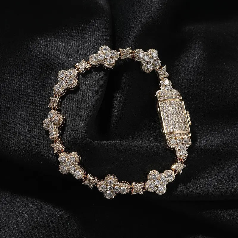 Lonovos ICE HUE 18K Gold Vacuum Plated Bracelet & Necklace Set