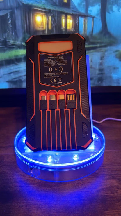 Lonovos 48000mAh Solar Power Bank – 15W Fast Charge, 4 Cables, 7 Outputs