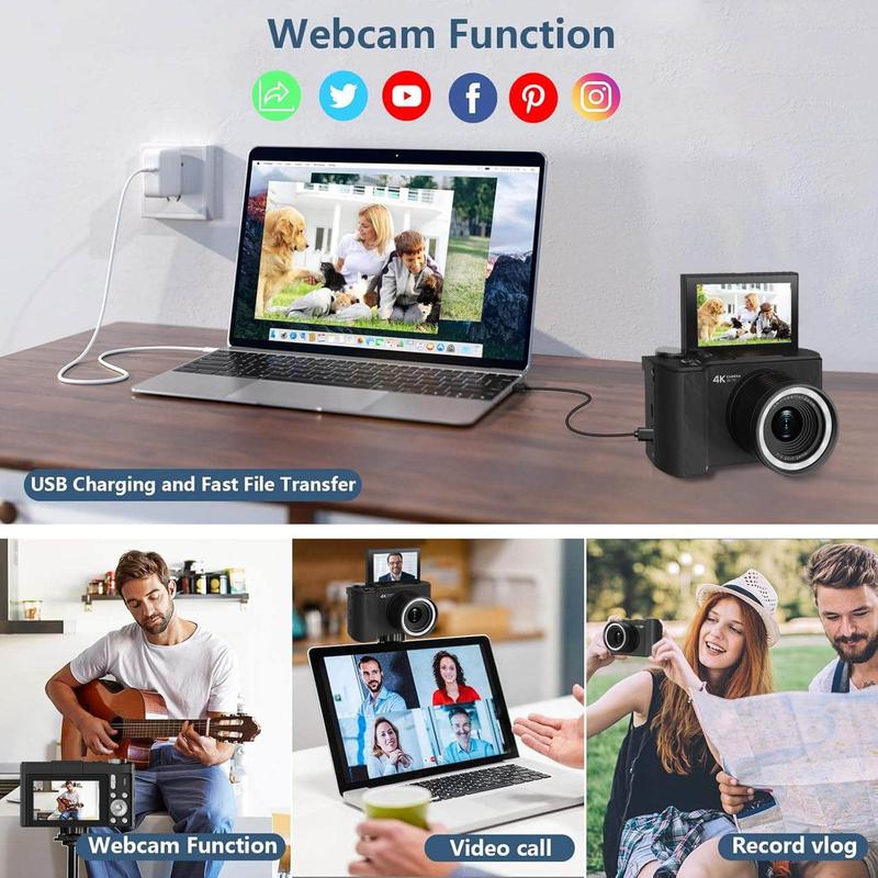 Lonovos 4K Y2K Flip Screen Vlogging Camera