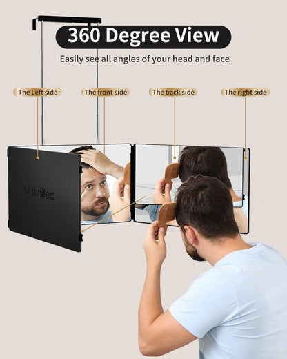 Lonovos 3-Way Adjustable LED Mirror – 360° Trifold Grooming & Styling Mirror