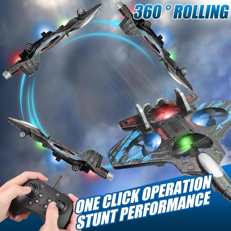 RC Stunt Fighter Jet – 360° Flips & LED Lights ✈️